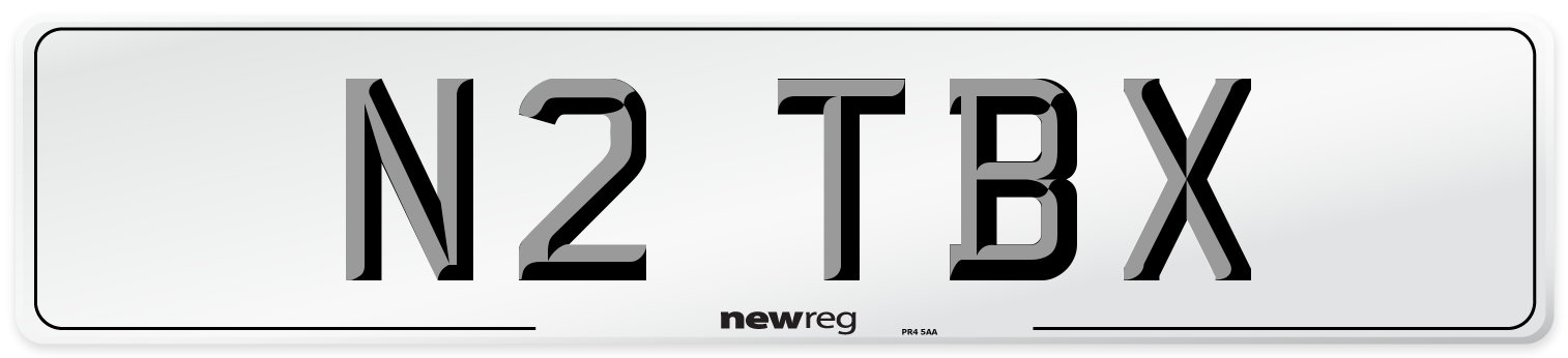 N2 TBX Number Plate from New Reg